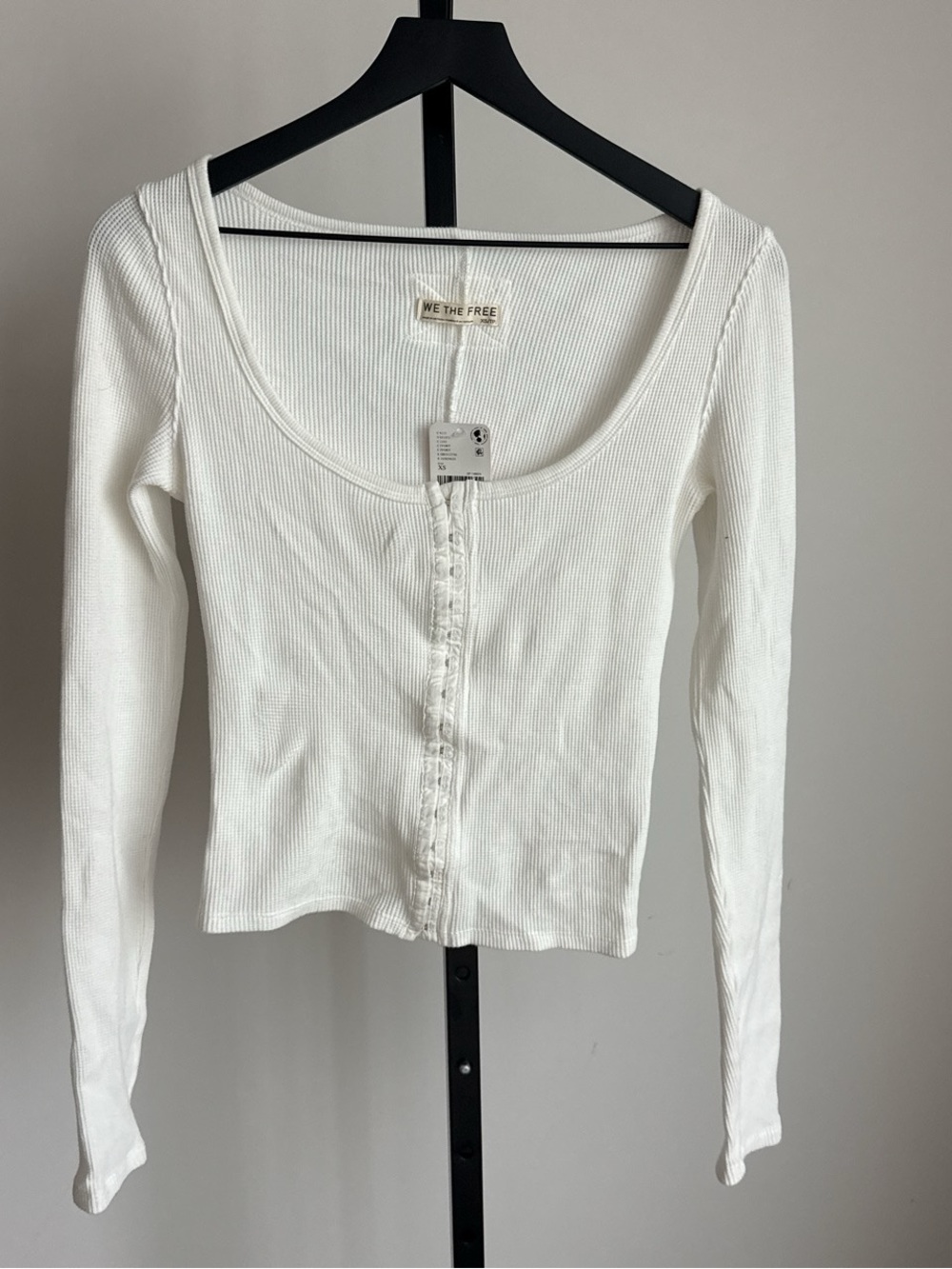 Free People white knit long sleeve top - Picture 1 of 3